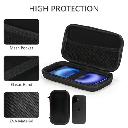 Hard EVA Protective Case, Portable Carrying Bag with Mesh Pocket,Black | Shockproof Bag, Travel Pouch for GPS,USB Drive, USB Charging Cable, Keys, MP3/MP4 Player, Airpods,Elastic Strap - color: Black