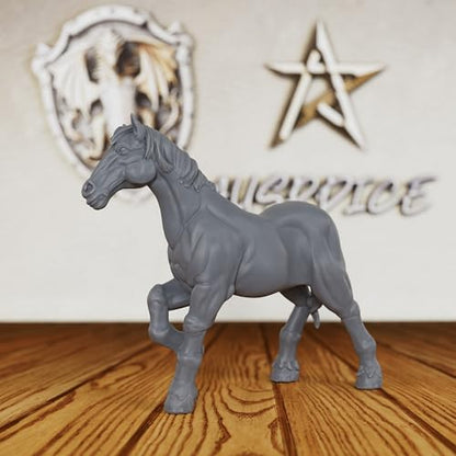 3-Piece Set Unpainted Resin Mounts for Tabletop RPG Game - 28mm Scale Fantasy Animals for Dungeon Masters & RPG Gift - TTRPG Minis Figurine for DND Miniatures - Horses(AS525)