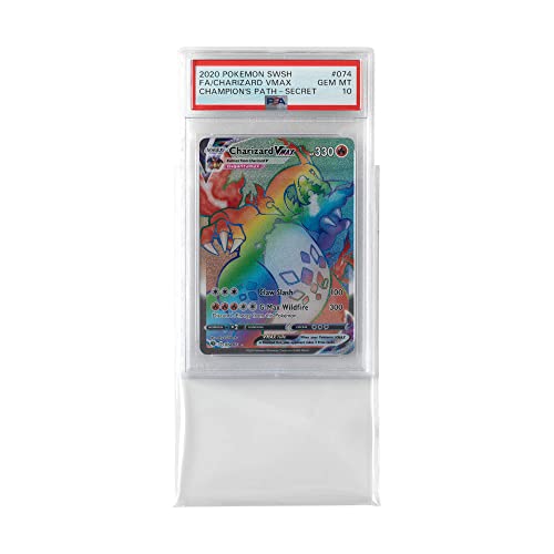 Vault X Exact Fit Slab Sleeves (100 Pack) for PSA CGC MGC Graded Cards | Fits PSA, CGC & MGC graded slabs & cases. Crystal-clear, acid-free protective sleeves. 100-pack for graded card collectors. - size: PSA Fit 100 pack