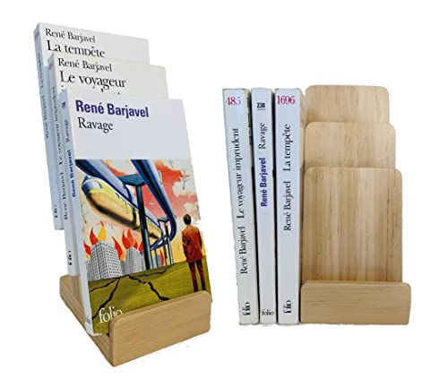 Elegant 3-Tier Pine Wood Literature Holder, Trifold Brochure Holder, Flyer Holder, Postcard Display and Countertop Wooden Display Stand [Pack of 1] - style: Pine 1-Pack
