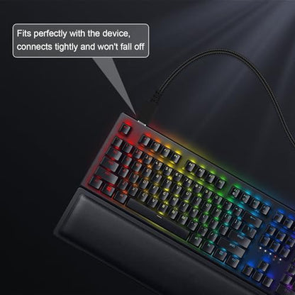 USB C Data Charging Cable Cord Compatible with Razer Wolverine V2 Pro Chroma/BlackWidow V3 Pro/Deathstalker V2 Pro, Ducky One 2 Mini/One 2 Pro Mini Mechanical Keyboard