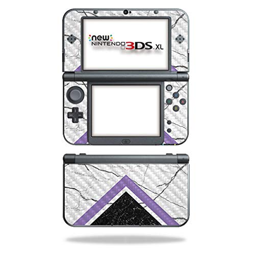 MightySkins Carbon Fiber Skin for Nintendo New 3DS XL (2015) - Geometric Marble | Protective, Durable Textured Carbon Fiber Finish | Easy to Apply, Remove, and Change Styles | Made in The USA - color: Geometric Marble