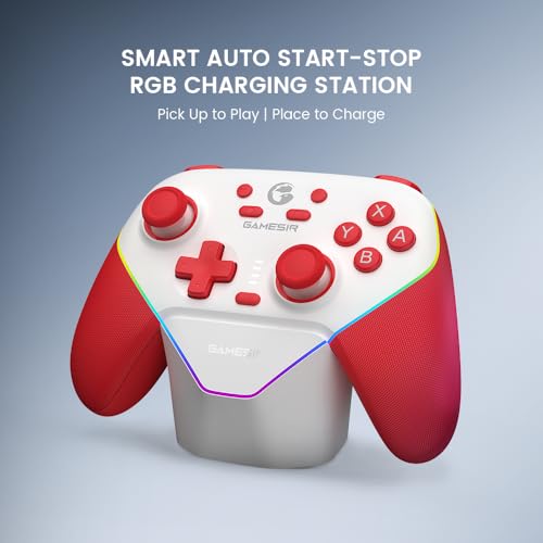 GameSir Super Nova Wireless Gaming Controller for PC/Switch/Switch 2/iOS/Android, 1000Hz Polling Rate, Hall Effect Stick & Trigger, Rubberized Grips, RGB Lighting, 1000mAh - Red - color: Red