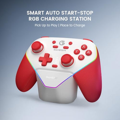 GameSir Super Nova Wireless Gaming Controller for PC/Switch/Switch 2/iOS/Android, 1000Hz Polling Rate, Hall Effect Stick & Trigger, Rubberized Grips, RGB Lighting, 1000mAh - Red - color: Red