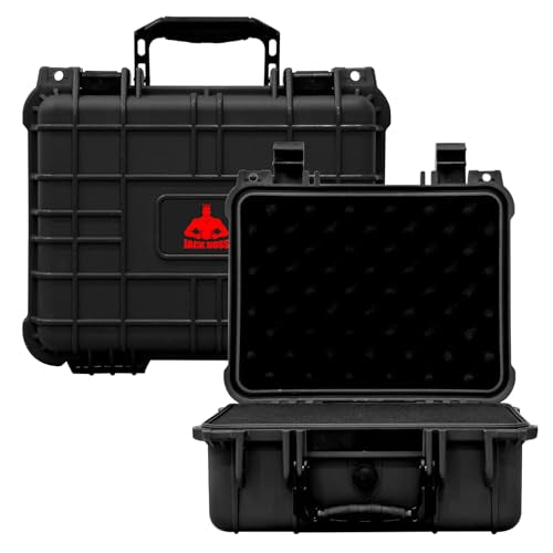 Jack Boss 13.6X11.4X6 Inch Hard Case, Portable Weather Waterproof Protective Camera Case with Customizable Foam, Foam Case Fit Use of Drones, Camera, Equipments, Black,upgraded - color: BLACK-UPDATE, size: 13.6x11.4x6 in