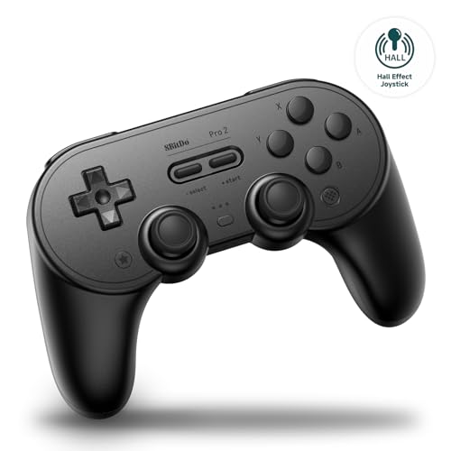 8BitDo Pro 2 Bluetooth Controller for Switch/Switch 2, Hall Effect Joysticks, 2 Pro Back Paddle Buttons, Wireless Gaming Controller for Switch, PC, Android, and Steam Deck & Apple (Black Edition) - color: Black Edition