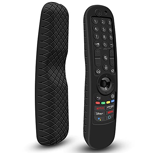 Silicone Case for LG AN-MR21GA / AN-MR22GA Remote Control [Shockproof] Anti-Slip Protective Cover for LG MR23GA MR24GN Magic Remote Case Sleeve Holder Protector Skin (Black) - color: Black