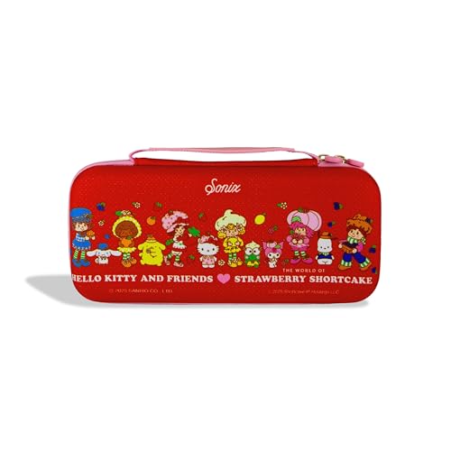 Sonix x Sanrio Carrying Case for Nintendo Switch 2, Switch 1, Lite, OLED, Protective Travel Case with Game Cartridge Storage | Hello Kitty & Friends x Strawberry Shortcake - color: Hello Kitty & Friends x Strawberry Shortcake