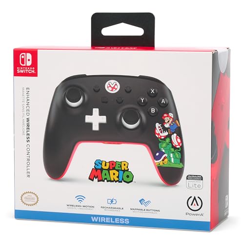 PowerA Enhanced Wireless Controller for Nintendo Switch/Switch 2 / Switch Lite/OLED Model - Mario Mayhem - Gamepad, game controller, Officially Licensed (Amazon Exclusive) - color: Mario Mayhem