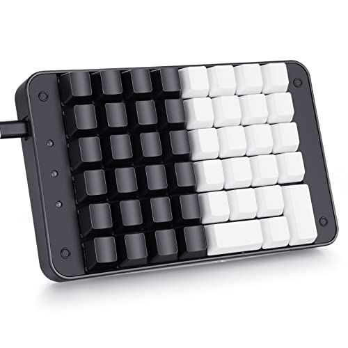 Koolertron One Handed Mechanical Gaming Keyboard with 32 Macro Keys, 46-Key Fully Programmable Mini Keypad, Mini USB Macro Keyboard for PC Gamers - style: 46 Keyboard