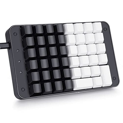 Koolertron One Handed Mechanical Gaming Keyboard with 32 Macro Keys, 46-Key Fully Programmable Mini Keypad, Mini USB Macro Keyboard for PC Gamers