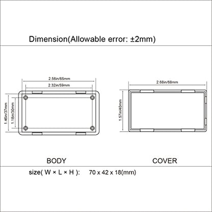 LeMotech Project Box 10 Pieces ABS Plastic Electrical Project Case Small Junction Box for Electronics White 2.76 x 1.65 x 0.70 inch (70 x 42 x 18 mm) - color: 10 pieces, size: 2.76"x 1.65"x 0.70"