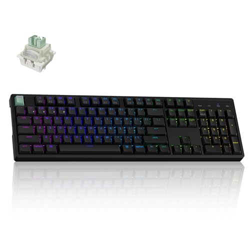 Keychron K10 HE Wireless Hall Effect Keyboard, Full-Size, Rapid Trigger, Adjustable Actuation, 2.4GHz/Bluetooth/Wired, RGB Backlit, Lime Magnetic Switch, for Mac/Windows/Linux - color: Lime Switch