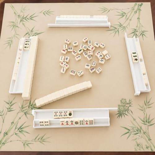 4‑Pack Travel Mahjong Tile Racks – Mini Mahjong Case Holders for Compact Tile Sets, Portable Mahjong Accessory Se (Purple) - color: Purple