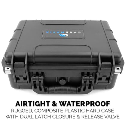CASEMATIX 16" Waterproof Hard Case with Customizable Foam for Portable Electronics, Tools and Accessories - Hard Shell Plastic Case with Pre-Diced Travel Case Foam Interior - size: 16"