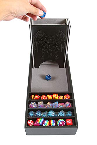 Forged Dice Co. Citadel Dice Tray and Dice Tower - 3 in 1 D&D Dice Tray, RPG and Tabletop Gaming Dice Storage and Removable Tower - color: Gray
