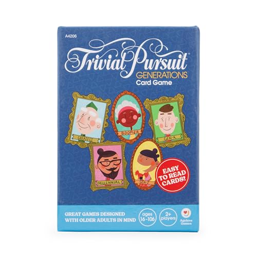 Ageless Games Trivial Pursuit Generations Expansion - New Multigenerational Trivia Cards - The Ultimate Party Game for Friends & All Ages - Perfect for Game Nights & Travel - Standalone or Add On Deck - style: Trivial Pursuit Generations Expansion