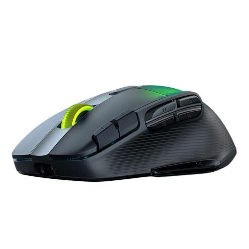 Turtle Beach Kone XP Air Wireless RGB Gaming Mouse for PC | 19K DPI Sensor, Rechargeable 100-Hr Battery, Charging Dock, 29 Programmable Inputs, Ergonomic, Bluetooth, 4D Wheel, Black - color: Black