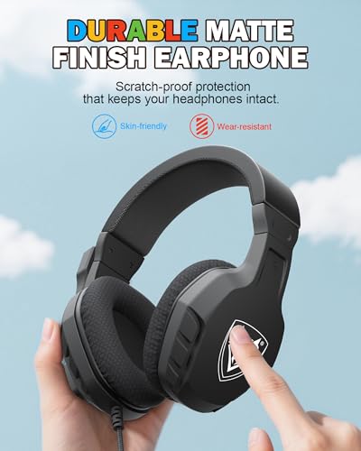 NUBWO U3 Gaming Headset with Mic for PC, PS4, PS5, Xbox 1, Mac, Switch, Wired Over-Ear Gaming Headphones with Mic Clear Call, Lightweight & in-Line Control-Black