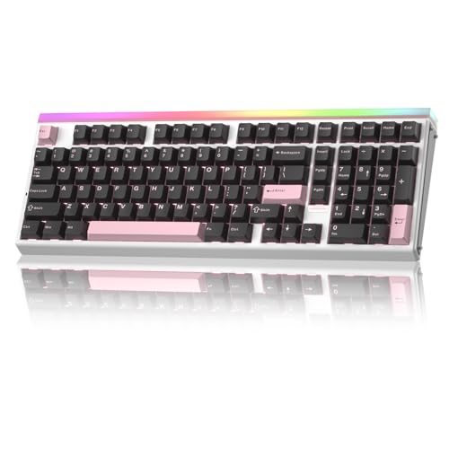 Aula Hero 99 Wired Gaming Keyboard, Hall Effect Switch with Rapid Trigger | Magnetic Switch Keyboard with Number Pad, 101Keys Hot Swap,Web Driver RGB Backlit Mechanical Keyboard for Office PC Gamer - color: Black Pink