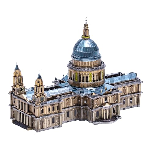 MU 3D Metal Puzzle for Adult Saint Paul's Cathedral, Assembled Religious Architecture Notre Dame Cathedral Model Kits Miniature Building, Birthday Gift Home Decor - color: Saint Paul's Cathedral