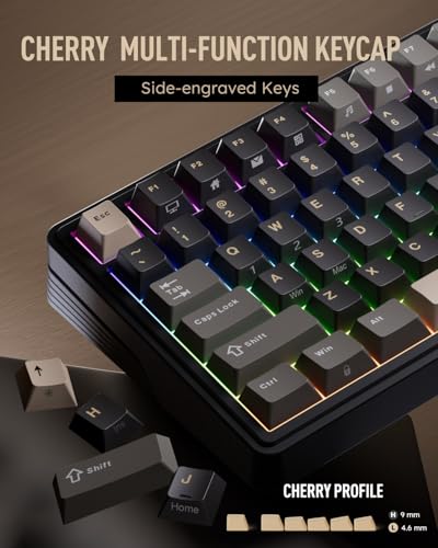 RK ROYAL KLUDGE M100 Wireless Mechanical Keyboard with Screen & Knob, Black | Bluetooth/2.4G/USB RGB Gaming Keyboard with Number Pad, Gasket Mount PC Game Keyboards, Full Size Hot Swappable Cream Switch - color: Black
