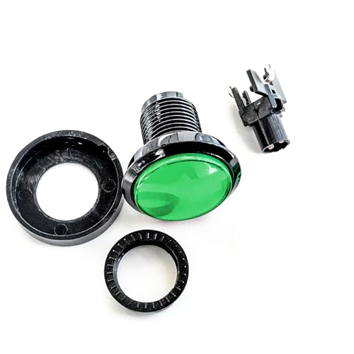 푸시 버튼 마이크로 스위치 46mm 원형 DC 12V LED 조명 아케이드 비디오 게임용 2개 그린 - color: 초록색.