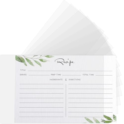 Boao 300 Pcs 4 x 6 Inch Recipe Card Protectors, Recipe Card Covers, Kitchen Plastic Cookbook Sheet Protectors Clear Cookbook Page Protector Index Sleeve - size: 4 x 6 Inch