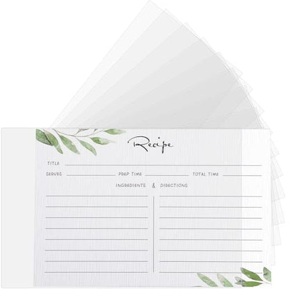 Boao 300 Pcs 4 x 6 Inch Recipe Card Protectors, Recipe Card Covers, Kitchen Plastic Cookbook Sheet Protectors Clear Cookbook Page Protector Index Sleeve - size: 4 x 6 Inch