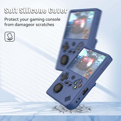 Silicone Case for RG40XXV Retro Handheld Game Console with Lanyard | Anti-Scratch Washable Soft Protective Case for Anbernic RG 40XXV Accessories - color: Blue