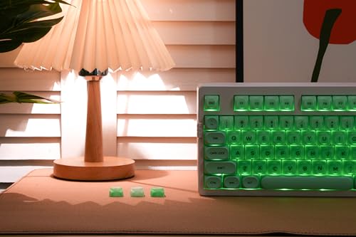 ZORNHER ZH980 Foundation Mechanical Keyboard,95% Green Creamy Keyboard with Number Pad,Girly Gaming Keyboard Full Size,Cute Jelly MOA Round Translucent Clear Keycaps,Creamy Sounding Linear Switches - color: Green Foundation, size: Creamy Switch
