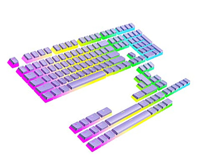 Ranked Pudding v2 PBT Keycaps | 145 Double Shot Translucent ANSI US & ISO Layout | OEM Profile for Full Size, TKL, 75%, 65% and 60% RGB Mechanical Gaming Keyboard (Lavender) - color: Lavender