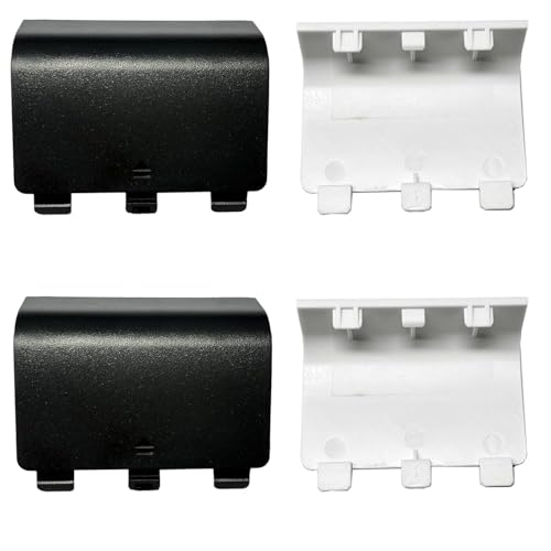4 Pack Battery Back Cover for Xbox Series X/S Controller, Replacement Battery Back Shell Covers for Xbox Series S, Series X Controller[NOT for Xbox One,One X/S] (Black&White) - color: Black&White