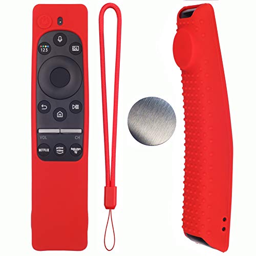 Silicone Protecitve Case Cover for Samsung Smart TV Remote Control BN59 Series, with Magnet Anti-Lost Shockproof Soft Anti Slip Shockproof Remote Control Skin Sleeve Protector (Red) - color: Red