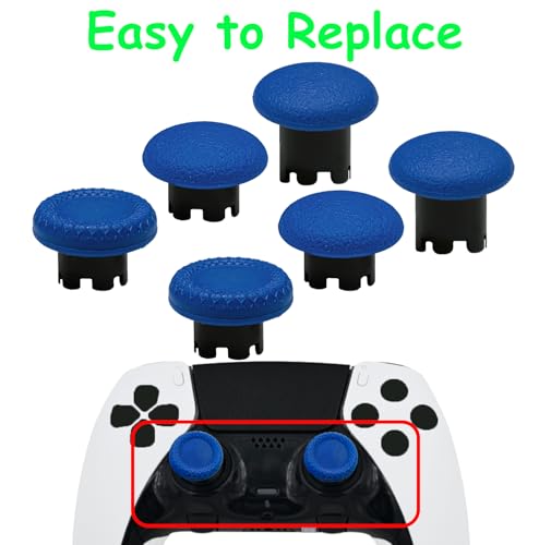 6 Pack Interchangeable Thumbstick Caps for PS5 DualSense Edge Controller Joysticks, DualSense Edge Controller Swappable Thumbsticks Replacement for PS5 Edge Controller (Blue) - color: Blue
