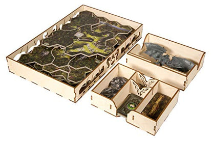 The Broken Token Untold Journeys Box Organizer for The Lord of The Rings: Shadowed Path - Wood Storage Box with Multiple Trays - Wooden Game Organizer - style: Shadowed Path