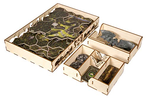The Broken Token Untold Journeys Box Organizer for The Lord of The Rings: Shadowed Path - Wood Storage Box with Multiple Trays - Wooden Game Organizer - style: Shadowed Path