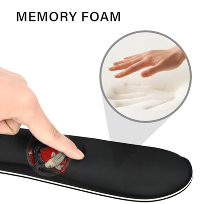 Desk Pad and Keyboard Wrist Rest, Large Mouse Pad + Keyboard Pad+Mouse Wrist Support, Non-Slip Desk Mat Protector for Office, Home 31.5×11.8 Inches Black and White Fish - color: Fish