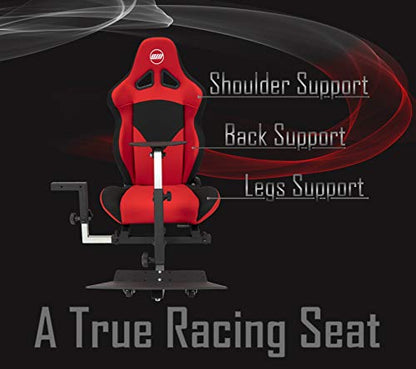 Advanced Racing Simulator Seat Driving Simulator Gaming Chair with Gear Shift Mount - color: Red