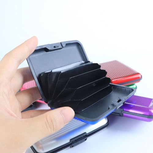 2 Pack Metal Credit Card Holder Aluminum Wallet RFID Blocking Slim Card Case Hard Shell Card Holder Wallet for Men Women Business Travel (Silver) - color: Silver