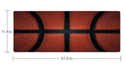 Basketball Large Gaming Mouse Pad Keyboard Desk Pad Extended Mouse Pad Gaming Office Decor, PC Laptop Mouse Pads Large (31.5x151.8 in) with Stitched Edges Non-Slip Base Mousepad XL - color: Basketball