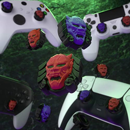 PlayVital Halloween Thumb Grip Caps for Nintendo Switch 2 Pro Controller, Joystick Caps Cover for ps5, Edge, ps4, Xbox Series X/S, Xbox One, Elite Series 2 Controller - Oni Demons - color: Oni Demons