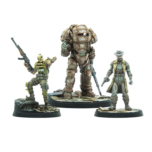 Modiphius: Fallout: Wasteland Warfare - Raiders Overlords - 3 Figures, Nuka World Wave, 32mm Multi-Part Resin Unpainted Miniatures, RPG, Scenic Bases - style: Overlords