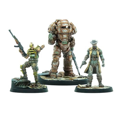 Modiphius: Fallout: Wasteland Warfare - Raiders Overlords - 3 Figures, Nuka World Wave, 32mm Multi-Part Resin Unpainted Miniatures, RPG, Scenic Bases - style: Overlords