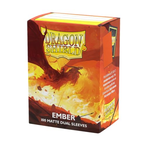 Dragon Shield | Matte Dual Standard Size Card Sleeves | 100 CT - Smooth & Tough Premium TCG Sleeves - Compatible with Pokemon, Flesh & Blood, One Piece & Magic the Gathering | Ember - color: Ember