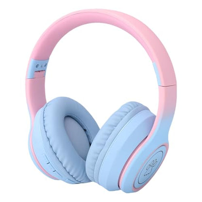 SUNGOOYUE Headphone Gaming Headphones, ABS 5.3 Over Ear Headset with Active Noise Cancelling, 3.5mm Wired, Foldable, Mic, 400mAh for Gaming Music Calls (Blue) - color: Blue
