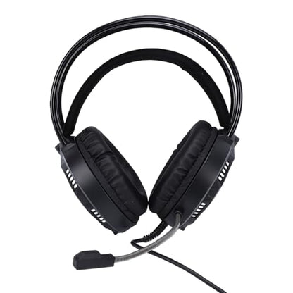 Wired Gaming Headset, 7.1 Surround Sound RGB Over Ear Headphones with Noise Cancelling Mic, 50mm Driver, Memory Foam Earpads for PC, Switch (Black) - color: Black