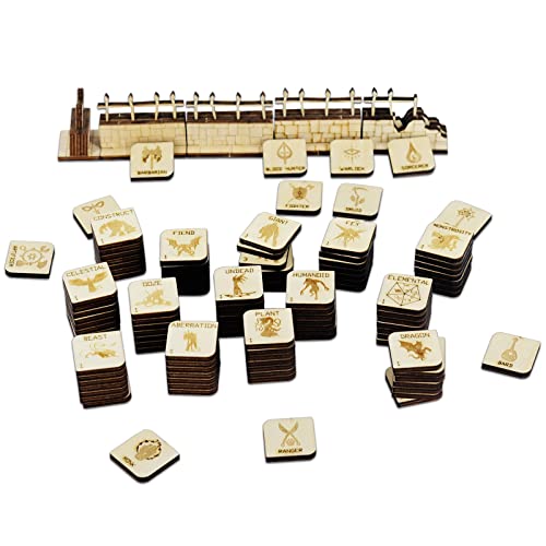 CZYY Fantasy RPG Tokens, 110 Wood Hero and Creature Markers | 98 Numbered Creature & 12 Hero Tokens, Laser-Cut Birch Plywood, Quick Setup for Encounters, Gift for Game Master & RPG Player