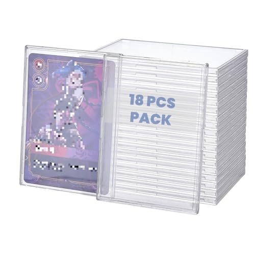 Transparent 18 Pack Hard Cards Sleeves Top Loaders-Acrylic Card Protector Clear Card Brick-95mm*69mm-Fit for Rift LOL tcg,OPCG,Trading Cards