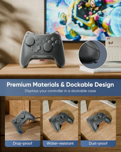 Tiiletzote Protective Travel Case for Nintendo Switch 2 Pro Controller | Hard Shell 1:1 Fit Portable Carrying Case, Magnetic Closure, Joystick Protection, Dust-Resistant, Anti-Scratch, Shock-Proof - color: Black